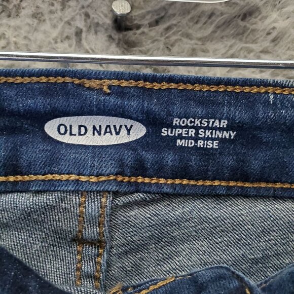 Old Navy Jeans Womens Size 18 Blue Rockstar Mid-Rise Super Skinny Stretch Denim - Picture 2 of 11